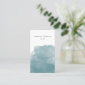 Blauwgroen Waterverf QR Code Sociale media pictogr Visitekaartje (Staand voorkant)