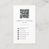 Blauwgroen Waterverf QR Code Sociale media pictogr Visitekaartje (Achterkant)