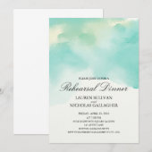 Blauwgroen Waterverf repetitie Kaart (Voorkant / Achterkant)