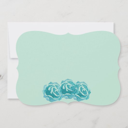 Blauwgroen Waterverf Rozen Moederdag Brunch Kaart (Achterkant)