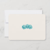 Blauwgroen Waterverf Rozen Weddenschap RSVP Kaart (Achterkant)