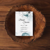 Blauwgroen Waterverf Schets Bridal Shower Uitnodig Kaart