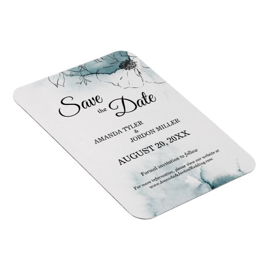 Blauwgroen Waterverf Schets Weddenschap Opslaan Da Magneet (Rechterzijde)