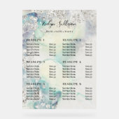 Blauwgroen Waterverf Silver Glitter prijslijst Acryl Bord (Voorkant)