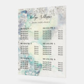 Blauwgroen Waterverf Silver Glitter prijslijst Acryl Bord (Hoek)