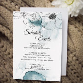 Blauwgroen Waterverf Sketch Weddenprogramma Informatiekaartje