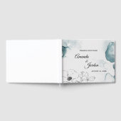 Blauwgroen Waterverf Sketch Weddenschap Gastenboek (Volledig)