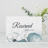 Blauwgroen Waterverf Sketch Weddenschap Gereservee (Staand voorkant)