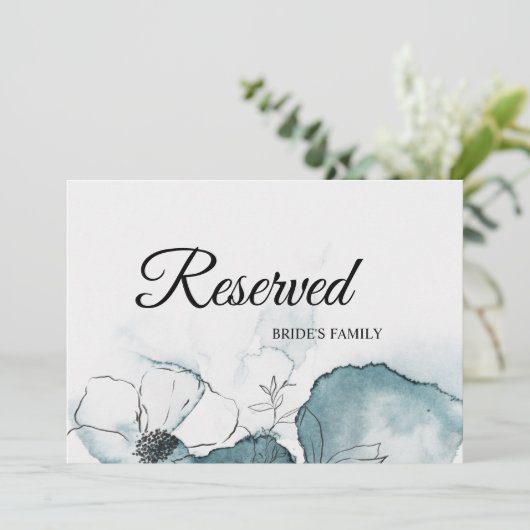 Blauwgroen Waterverf Sketch Weddenschap Gereservee (Staand voorkant)