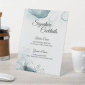 Blauwgroen Waterverf Sketch Weddenschap Reclamebord Met Voetstuk (Insitu)