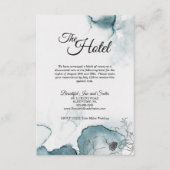 Blauwgroen Waterverf Sketch Wedding Accommodatie Informatiekaartje (Voorkant)