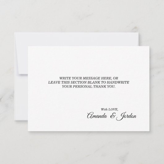 Blauwgroen Waterverf Sketch Wedding Dank je platte Bedankkaart (Achterkant)