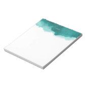 Blauwgroen Waterverf Splash Gepersonaliseerd Notit Notitieblok (Linkerzijde)