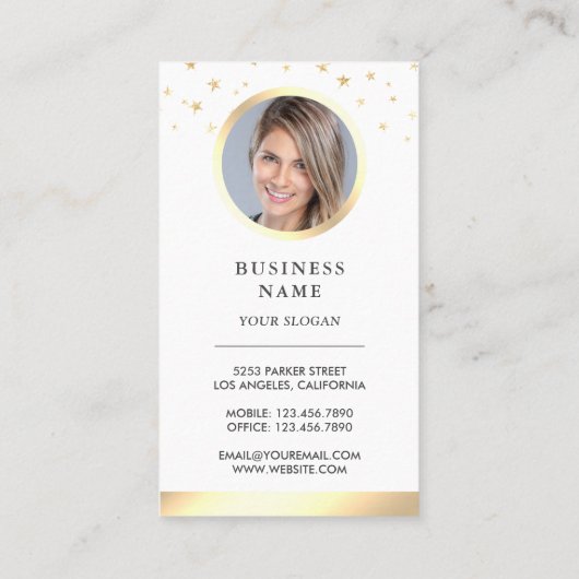 Blauwgroen Waterverf Stars Cake Pastry Chef Bakery Visitekaartje (Achterkant)