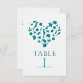 Blauwgroen Waterverf Tabelnummerkaarten voor batch Kaart (Voorkant / Achterkant)