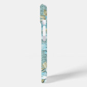  Blauwgroen Waterverf Turquoise Floral Pattern Case-Mate iPhone Case (Achterkant / Links)