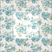  Blauwgroen Waterverf Turquoise Floral Pattern Stof (Delen)