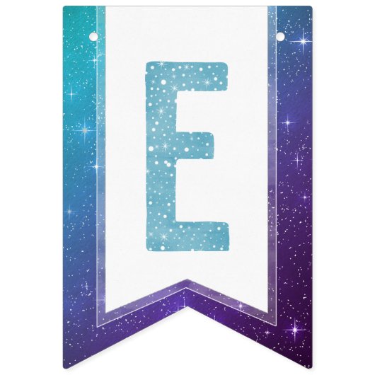 Blauwgroen Waterverf Typografie Onder de Zeeen | P Vlaggetjes (Vijfde vlag)