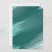 Blauwgroen Waterverf uitnodiging - Bruiloft uitnod (Achterkant)