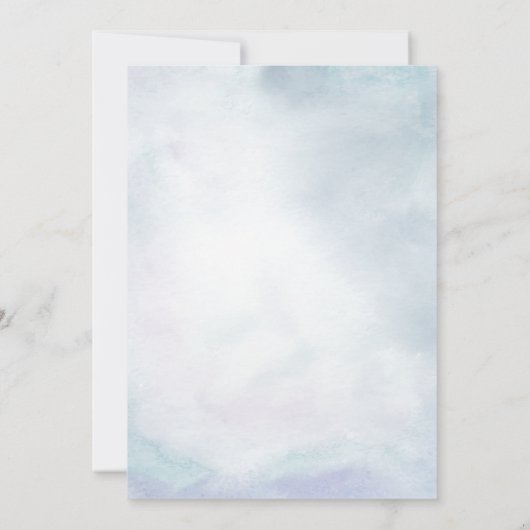 Blauwgroen Waterverf van Birthday Party & Gold Aga Kaart (Achterkant)