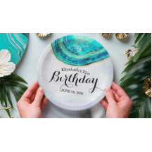 Blauwgroen Waterverf van Birthday Party & Gold Aga