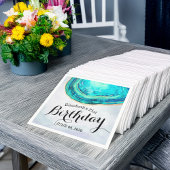 Blauwgroen Waterverf van Birthday Party & Gold Aga Servet