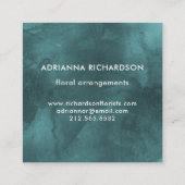 Blauwgroen Waterverf van Glam Dark met rendy Stipp Vierkante Visitekaartje (Achterkant)