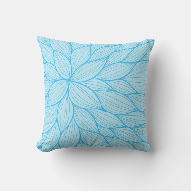Blauwgroen Waterverf van Pastel Petal Pillow Kussen (Voorkant)