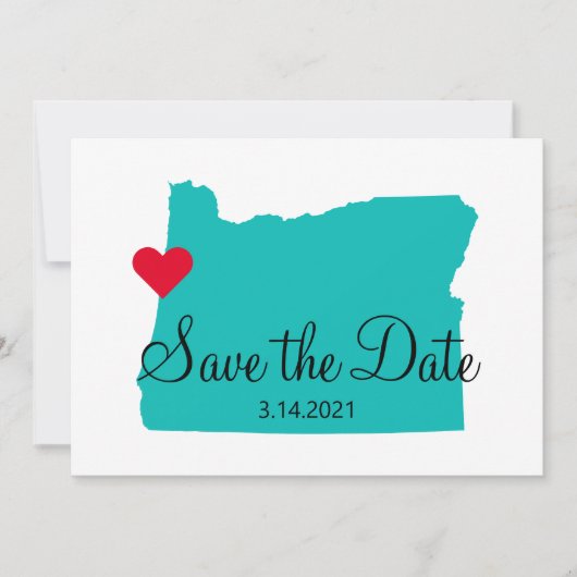 Blauwgroen Waterverf van Turquoise Oregon Coast De Save The Date (Voorkant)