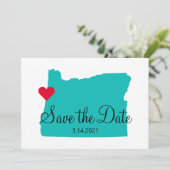 Blauwgroen Waterverf van Turquoise Oregon Coast De Save The Date (Staand voorkant)