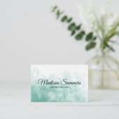 Blauwgroen Waterverf Visitekaartje (Staand voorkant)