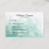 Blauwgroen Waterverf Visitekaartje (Achterkant)