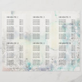 Blauwgroen waterverf zilveren glitter brochure (Achterkant)