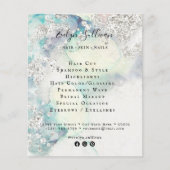 Blauwgroen waterverf zilverglitterflyer flyer (Voorkant)