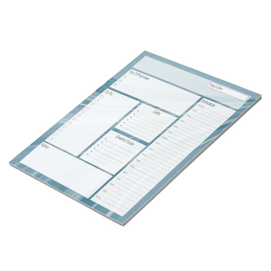 Blauwgroen Wave Daily Planner Planning Notitieblok (Schuin)