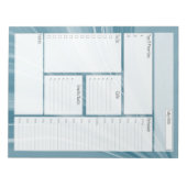 Blauwgroen Wave Daily Planner Planning Notitieblok (Voorkant)
