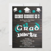 Blauwgroen wazige tekst voor Afstuderen House Part Kaart (Voorkant)