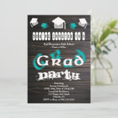 Blauwgroen wazige tekst voor Afstuderen House Part Kaart (Staand voorkant)