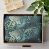 Blauwgroen weefselpapier onderwater tissuepapier (Geschenk)