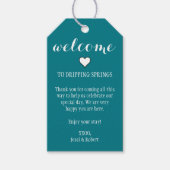 Blauwgroen welkomstgeschenk Labels Cadeaulabel (Voorkant)