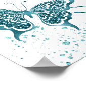 Blauwgroen Welkomstteken Floral Quinceanera Poster (Hoek)