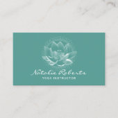 Blauwgroen Wellness Yoga Instructor voor het gloei Visitekaartje (Voorkant)