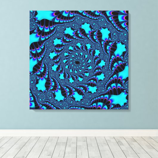 Blauwgroen wervelkolom canvas afdruk (Insitu (Houten vloer))