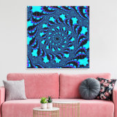 Blauwgroen wervelkolom canvas afdruk (Insitu (Woonkamer))