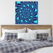Blauwgroen wervelkolom canvas afdruk (Insitu (Slaapkamer))