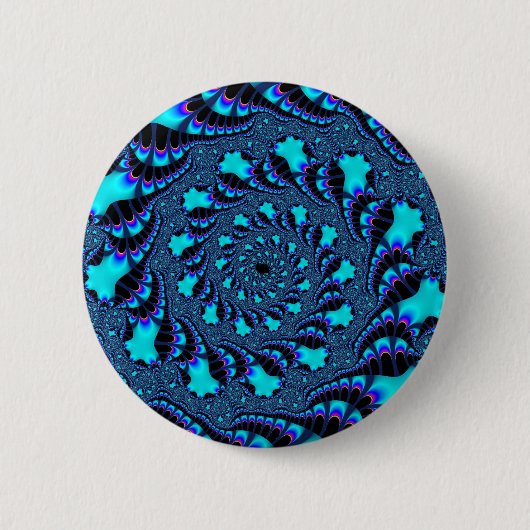 Blauwgroen wervelkolom ronde button 5,7 cm (Voorkant)