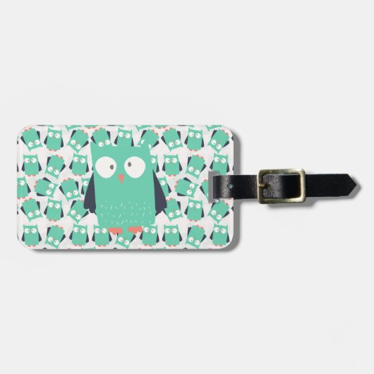 Blauwgroen Whimsical Ownership Bagagelabel (Voorkant horizontaal)