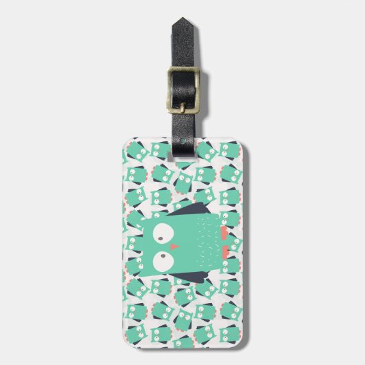 Blauwgroen Whimsical Ownership Bagagelabel (Voorkant verticaal)