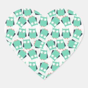 Blauwgroen Whimsical Ownership Hart Sticker