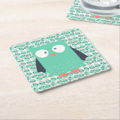 Blauwgroen Whimsical Ownership Kartonnen Onderzetters (Schuin)